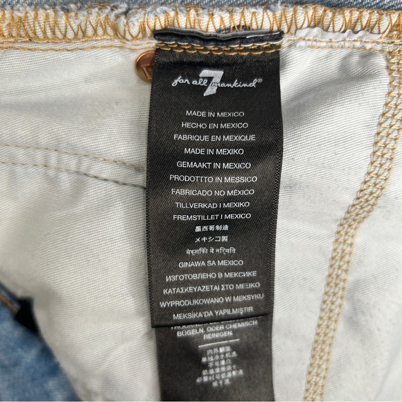 7 for All Mankind the straight jeans mens 36X32 light medium wash denim blue - Picture 9 of 14